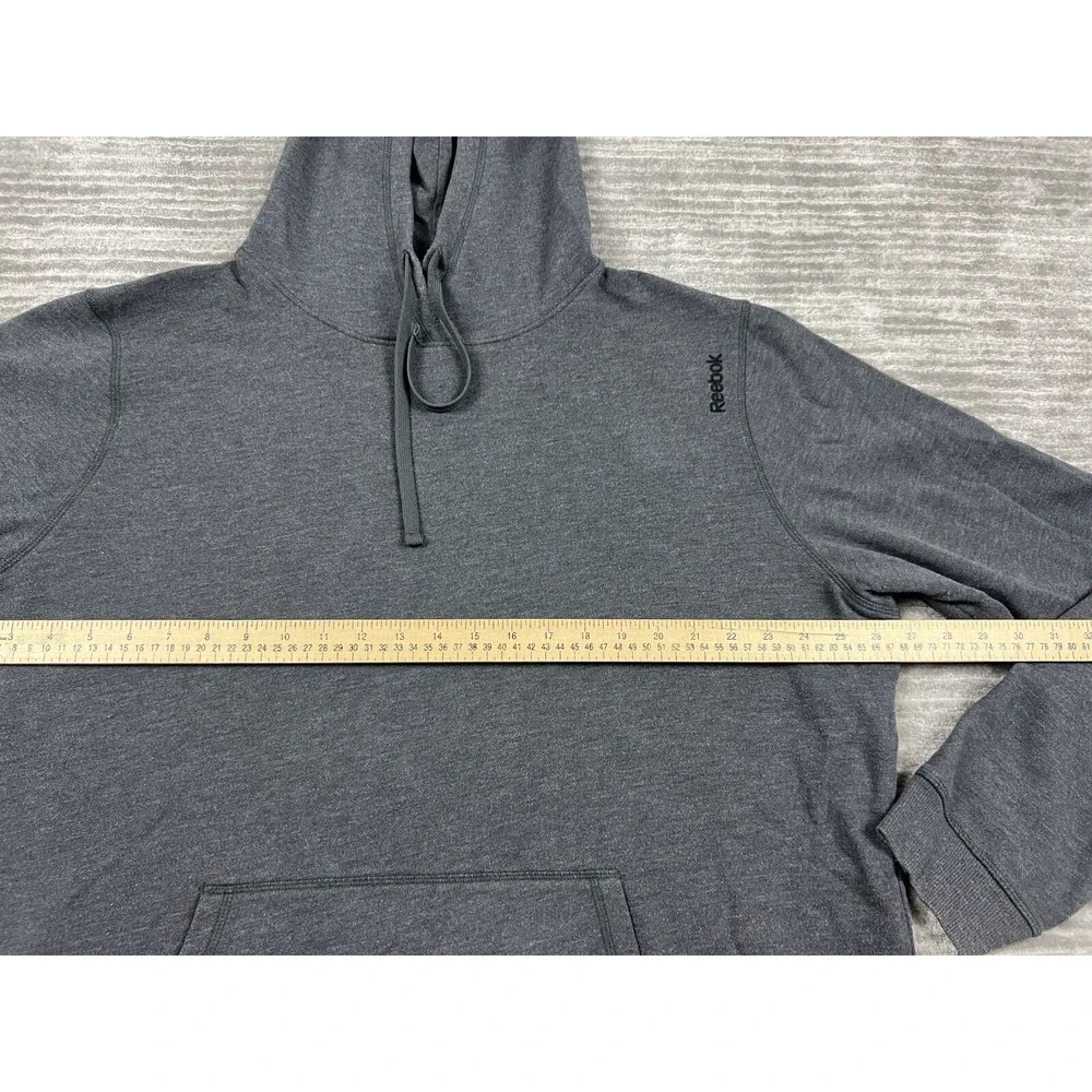 Reebok‎ Hoodie Mens 2XL Gray Longsleeve Pockets Cotton Blend Drawstring - Picture 4 of 11